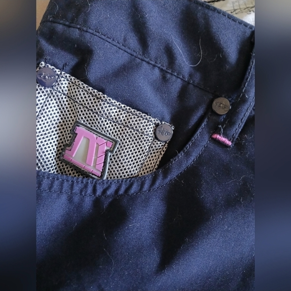 Navy and Pink Wide Leg Pants - Picture 5 of 11